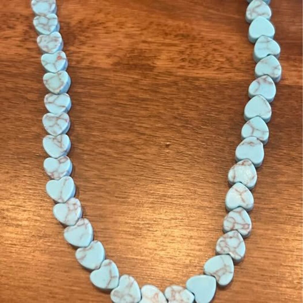 Turquoise heart shaped beaded Necklace choker